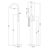Hudson Reed Tec Lever Thermostatic Freestanding Bath Shower Mixer Tap with Shower Kit Chrome PN322 LD