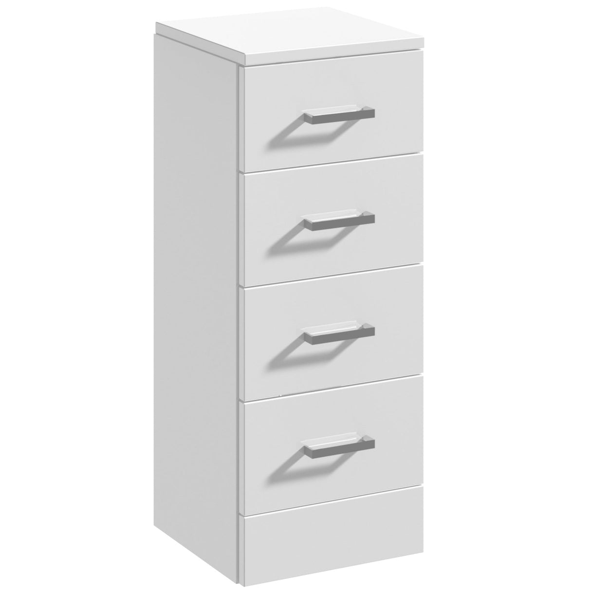 Nuie Mayford Floor Mounted 4 Drawer Storage Unit W300 x D300mm Gloss White PRC133