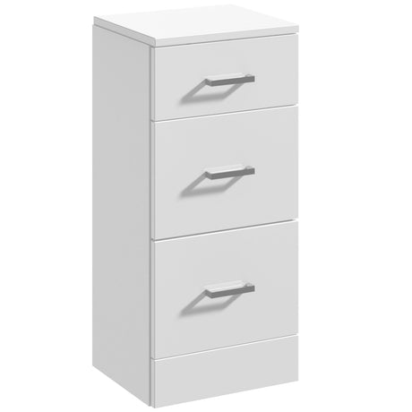 Nuie Mayford Floor Mounted 3 Drawer Storage Unit W350 x D300mm Gloss White PRC135