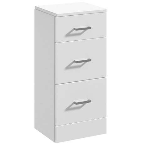 Nuie Mayford Floor Mounted 3 Drawer Storage Unit W350 x D330mm Gloss White PRC136