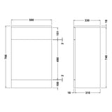 Nuie Mayford WC Unit W500 x D330mm Gloss White PRC142 LD