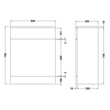 Nuie Mayford WC Unit W600 x D300mm Gloss White PRC143 LD