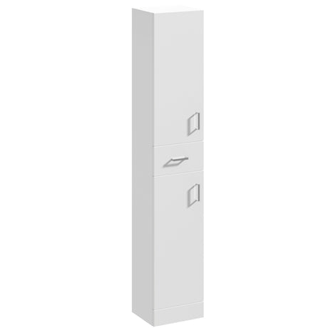 Nuie Mayford 2 Door Floor Mounted Tallboy Storage Unit W350 x D300mm Gloss White PRC163