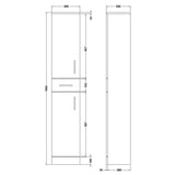Nuie Mayford 2 Door Floor Mounted Tallboy Storage Unit W350 x D300mm Gloss White PRC163 LD