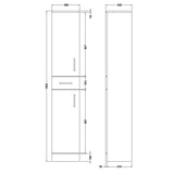 Nuie Mayford 2 Door Floor Mounted Tallboy Storage Unit W350 x D330mm Gloss White PRC164 LD