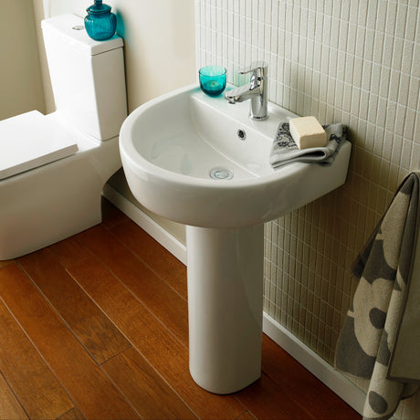 Nuie Provost Basin & Full Pedestal - 1 Tap Hole CPV002 LS1