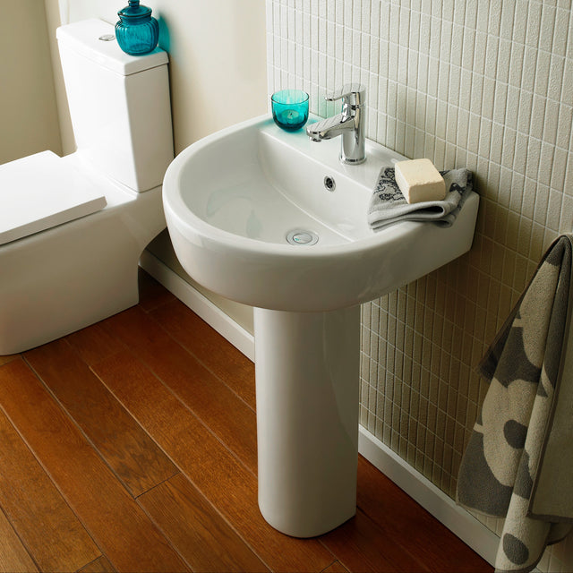 Nuie Provost Basin & Full Pedestal - 1 Tap Hole CPV002 LS1