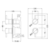 Nuie Round 1 Outlet Thermostatic Concealed Shower Valve Chrome QUEV51 LD