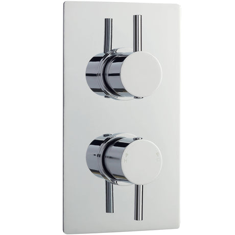 Nuie Round 2 Outlet Thermostatic Concealed Shower Valve With Diverter Chrome QUEV52