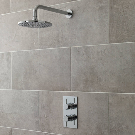 Nuie Round 2 Outlet Thermostatic Concealed Shower Valve With Diverter Chrome QUEV52 LS