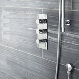 Nuie Round 2 Outlet Thermostatic Concealed Shower Valve Chrome QUEV53 LS2