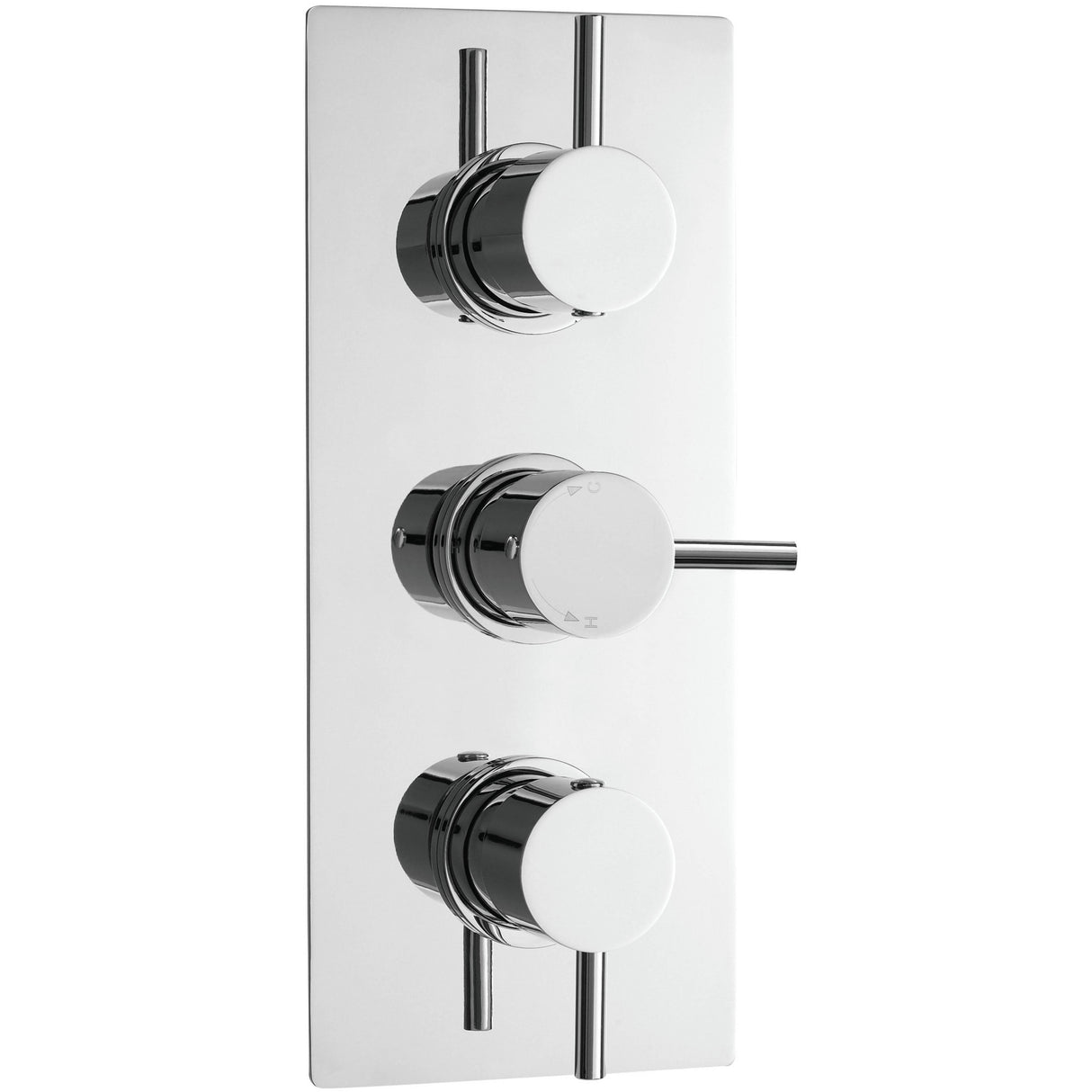 Nuie Round 2 Outlet Thermostatic Concealed Shower Valve Chrome QUEV53