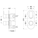 Hudson Reed Reign Round 2 Outlet Thermostatic Concealed Shower Valve With Diverter Chrome REI3407 LD