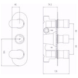 Hudson Reed Reign Round 3 Outlet Thermostatic Concealed Shower Valve With Diverter Chrome REI3417 LD