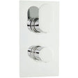 Hudson Reed Reign Twin 2 Outlet Thermostatic Concealed Shower Valve With Diverter Chrome REI3607