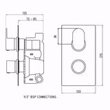 Hudson Reed Reign Twin 1 Outlet Thermostatic Concealed Shower Valve Chrome REI3610 LD
