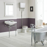 Old London Richmond High Level Toilet With Cistern Lever & Flush Pipe Kit, Without Seat Gloss White CCR023 LS2