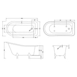 Old London Brockley Single Ended Freestanding Slipper Bath - Pride Leg Set RL1490C2 LD
