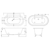 Old London Kingsbury Double Ended Freestanding Bath - Pride Leg Set RL1501C2 LD