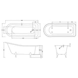 Old London Brockley Single Ended Freestanding Slipper Bath - Pride Leg Set RL1690C2 LD