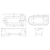 Old London Barnsbury Single Ended Freestanding Bath L1700 x W750mm - Corbel Leg Set RL1707T LD