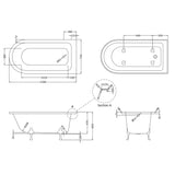 Old London Winterburn Single Ended Shower Bath - Corbel Leg Set RLF1500T LD