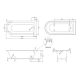 Old London Winterburn Single Ended Shower Bath - Corbel Leg Set RLF1700T LD