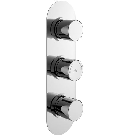 Hudson Reed Round Triple 2 Outlet Thermostatic Concealed Shower Valve Chrome RNDTR02