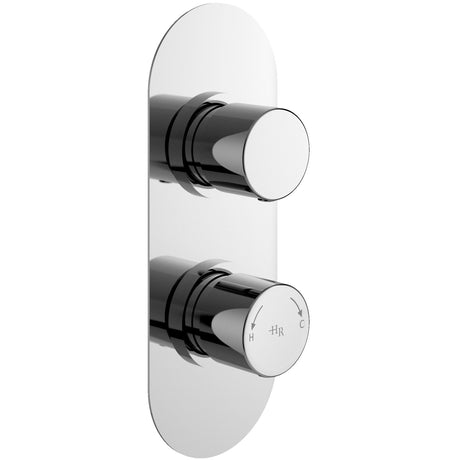 Hudson Reed Round Twin 1 Outlet Thermostatic Concealed Shower Valve Chrome RNDTW01