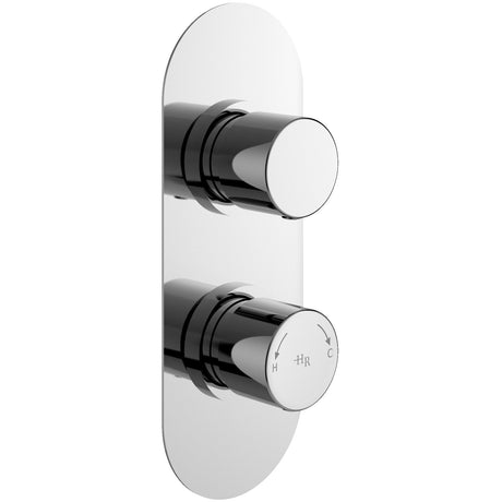 Hudson Reed Round Twin 2 Outlet Thermostatic Concealed Shower Valve With Diverter Chrome RNDTW02