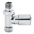Nuie Straight Round Modern Radiator Valves Pack Chrome RV001