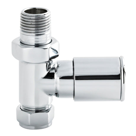 Nuie Straight Round Modern Radiator Valves Pack Chrome RV001