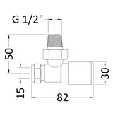 Nuie Straight Round Modern Radiator Valves Pack Chrome RV001 LD
