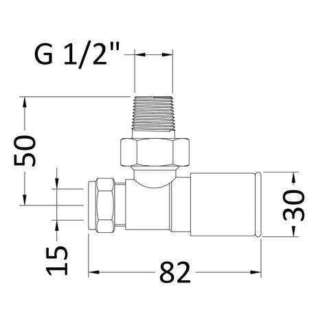 Nuie Straight Round Modern Radiator Valves Pack Chrome RV001 LD