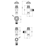 Hudson Reed Knightsbridge Angled Traditional Radiator Valves Pack With Lockshield RV009 LD