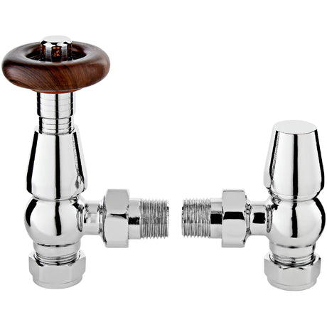 Hudson Reed Camden Angled Traditional Thermostatic Radiator Valves Pack With Lockshield RV202