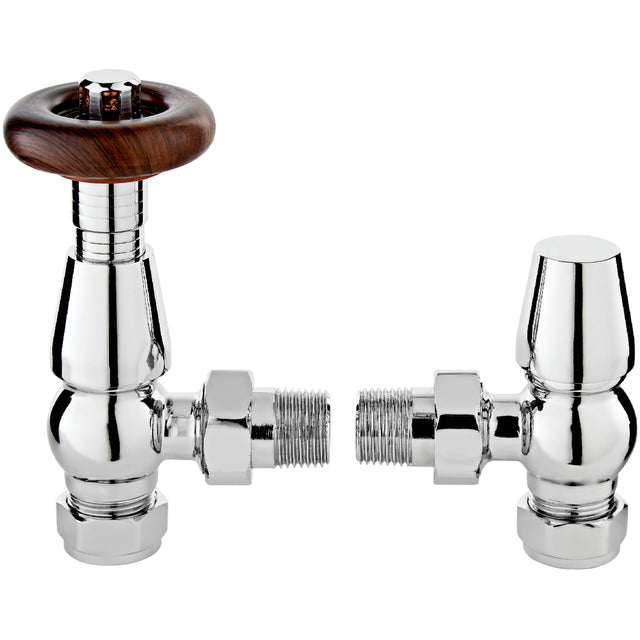Hudson Reed Camden Angled Traditional Thermostatic Radiator Valves Pack With Lockshield RV202