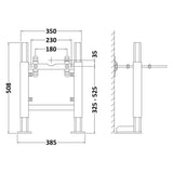 Nuie Standard WC Wall Frame H525mm x W350mm Blue S4WHF LD