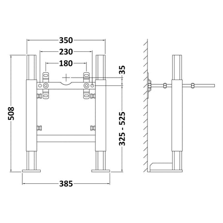 Nuie Standard WC Wall Frame H525mm x W350mm Blue S4WHF LD