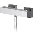 Nuie Sanford Square Thermostatic Bar Shower Mixer Chrome SAN503