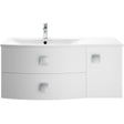 Hudson Reed Sarenna 1000mm LH Wall Hung 2 Drawer Vanity Unit, Basin & Door Moon White SAR102L