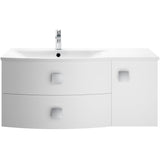 Hudson Reed Sarenna 1000mm LH Wall Hung 2 Drawer Vanity Unit, Basin & Door Moon White SAR102L