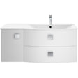 Hudson Reed Sarenna 1000mm RH Wall Hung 2 Drawer Vanity Unit, Basin & Door Moon White SAR102R

