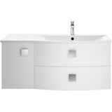 Hudson Reed Sarenna 1000mm RH Wall Hung 2 Drawer Vanity Unit, Basin & Door Moon White SAR102R
