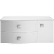 Hudson Reed Sarenna 1000mm LH Wall Hung 2 Drawer Vanity Unit & Marble Worktop, Basin & Door Moon White SAR103L