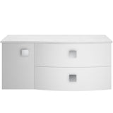 Hudson Reed Sarenna 1000mm RH Wall Hung 2 Drawer Vanity Unit & Marble Worktop, Basin & Door Moon White SAR103R