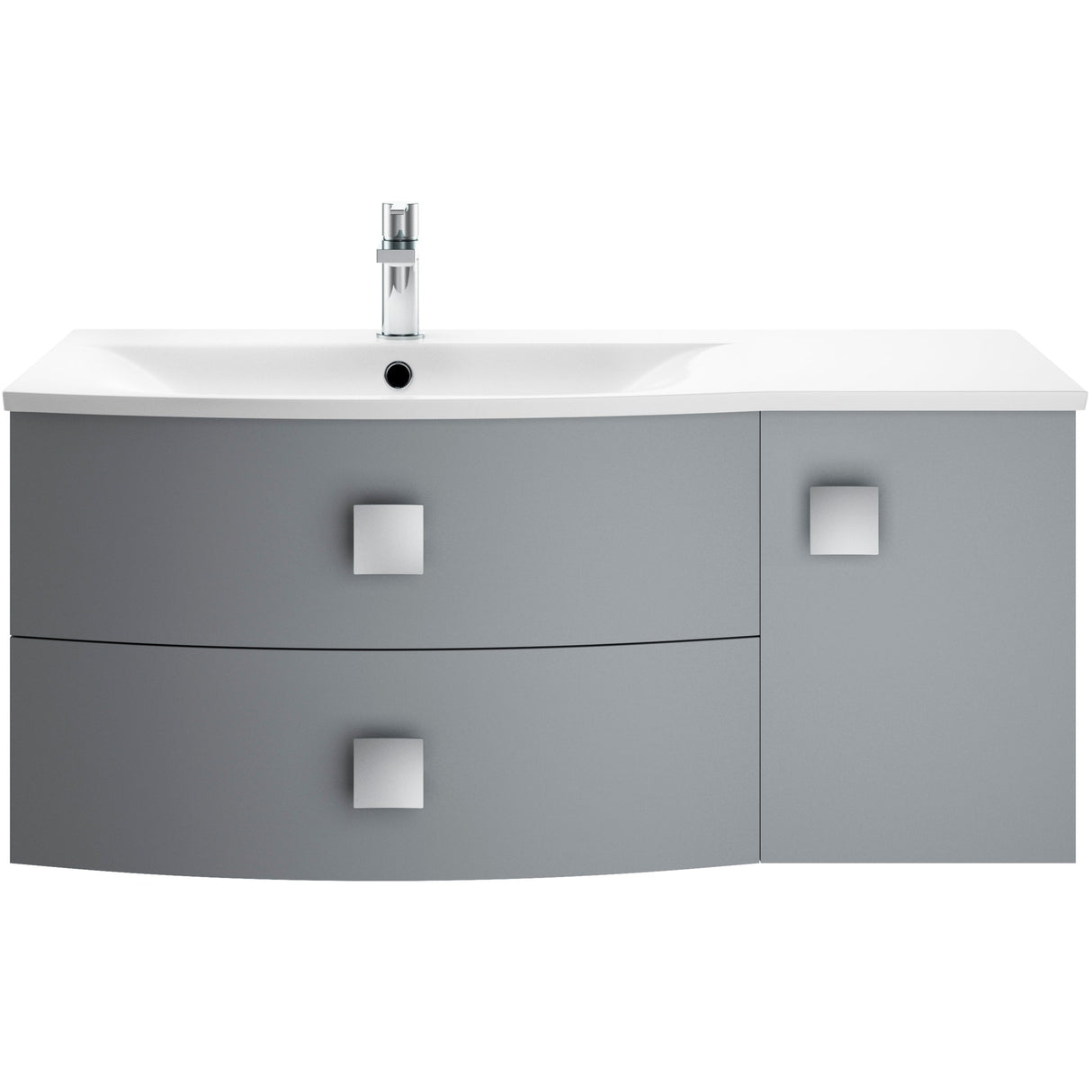 Hudson Reed Sarenna 1000mm LH Wall Hung 2 Drawer Vanity Unit, Basin & Door Dove Grey SAR202L