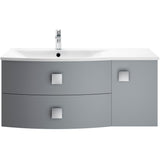 Hudson Reed Sarenna 1000mm LH Wall Hung 2 Drawer Vanity Unit, Basin & Door Dove Grey SAR202L