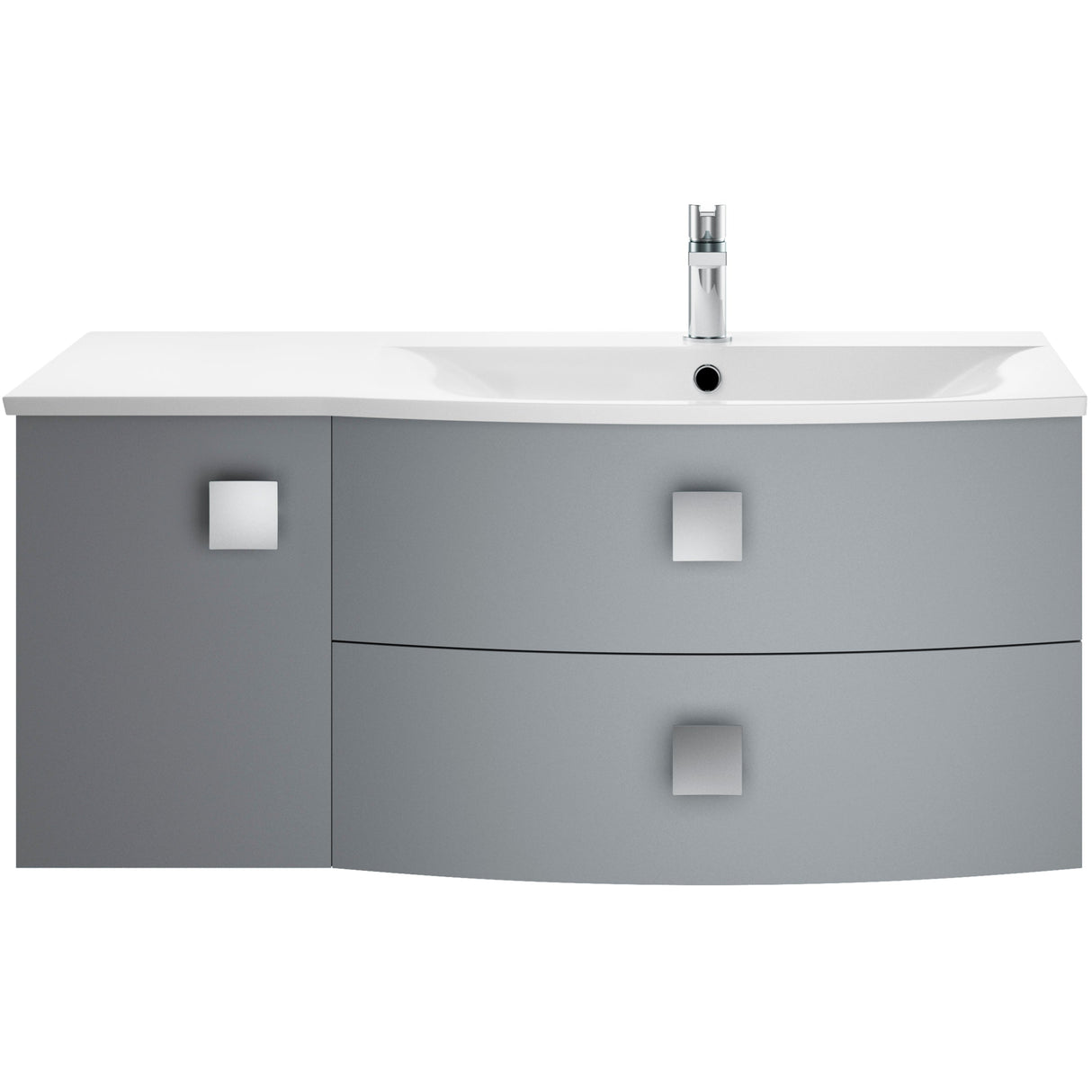 Hudson Reed Sarenna 1000mm RH Wall Hung 2 Drawer Vanity Unit, Basin & Door Dove Grey SAR202R
