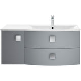 Hudson Reed Sarenna 1000mm RH Wall Hung 2 Drawer Vanity Unit, Basin & Door Dove Grey SAR202R